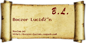 Boczor Lucián névjegykártya